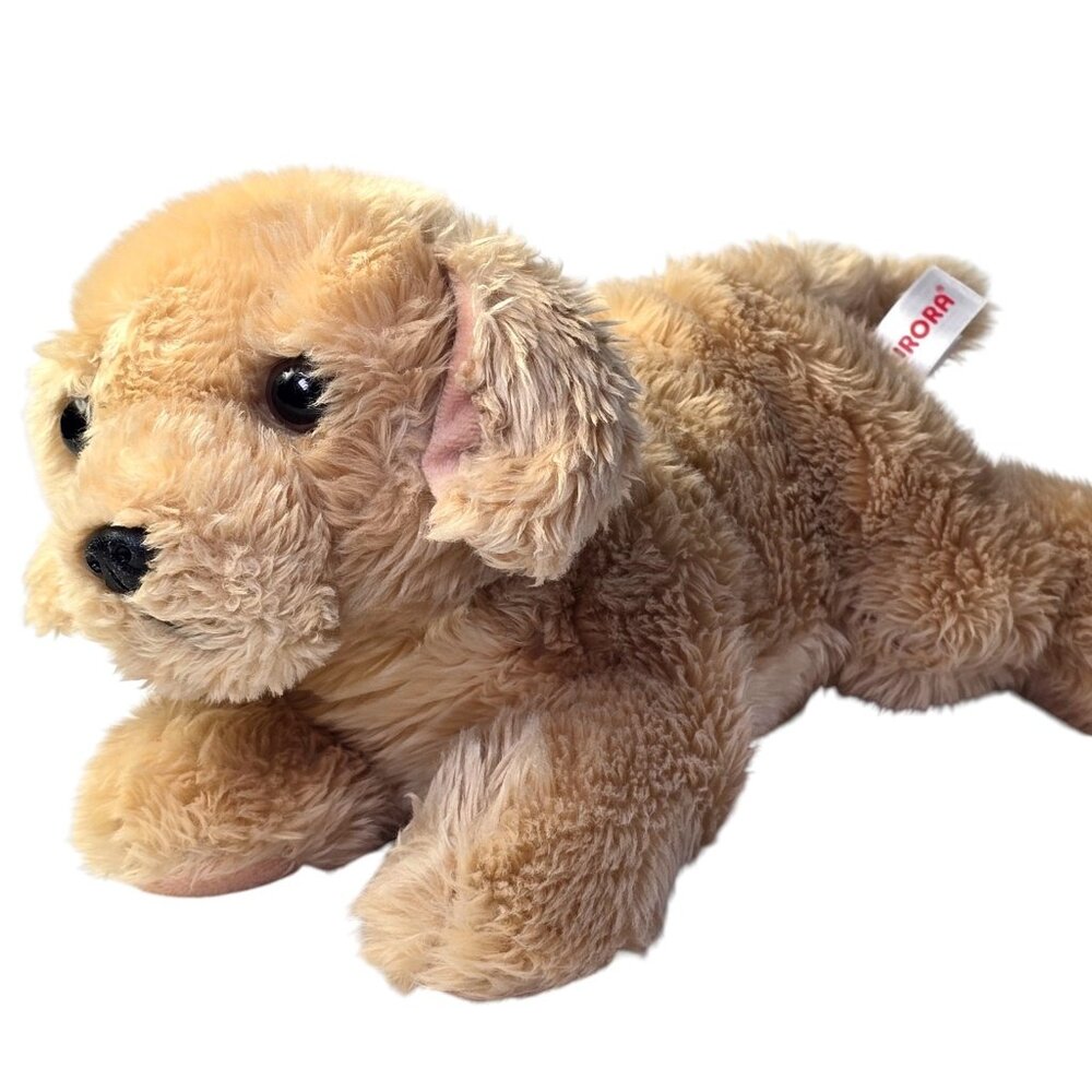 Aurora Plush Golden Labrador Retriever Puppy Realistic Stuffed Animal Toy 12 in